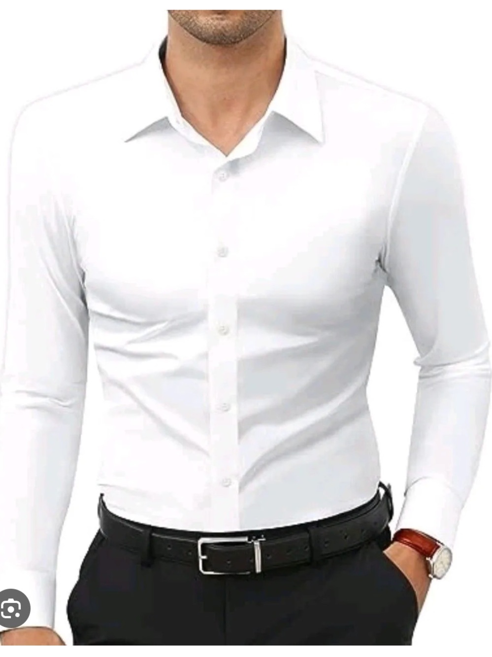 Men's Classic White Dress Shirt - Slim Fit